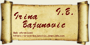 Irina Bajunović vizit kartica